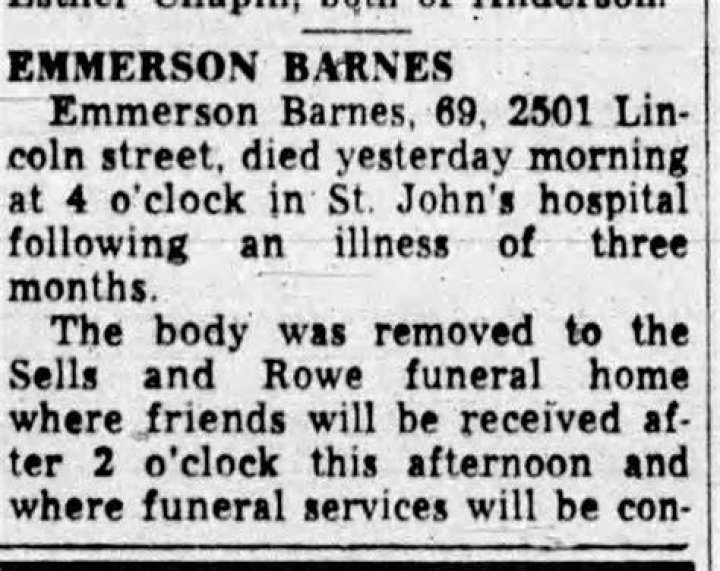 Emerson Barnes Obituary